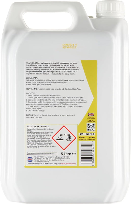 Nilco C9 Cabinet Dishwasher Rinse Aid 5L - Svtn5Nr