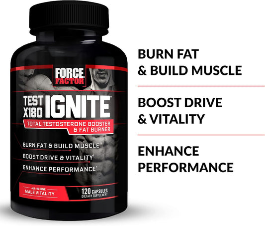Force Factor Test X180 Ignite 120Ct 2-Pack, 240 Count