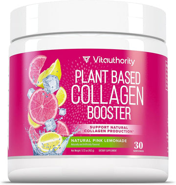 Vitauthority Vegan Collagen Powder For Women - Plant Based Collagen Supplement For Women With Proprietary Vegan Hair Skin And Nails Vitamins - Vegetarian Collagen Powder With Hyaluronic Acid