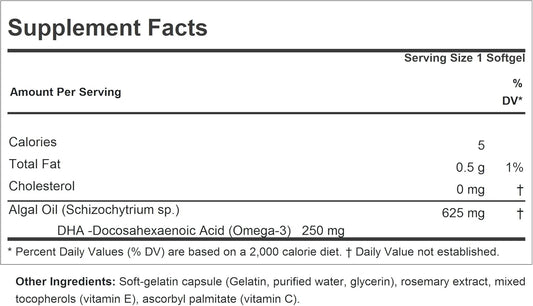 Andrew Lessman Algal Dha 250Mg 360 Softgels - Plant-Based Omega-3 Oils, Natural Marine Algae, High Dha, Non-Gmo, High Potency, No Stomach Upset, No Fishy Aftertaste. Small Easy To Swallow