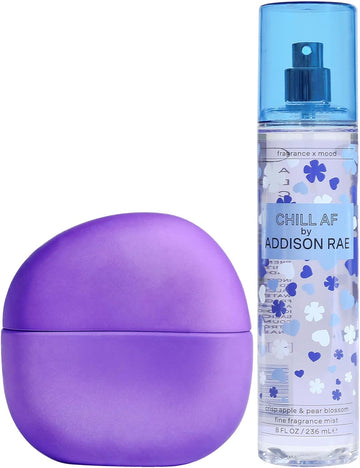 Addison Rae Fragrance Chill - Mood-Boosting Fragrance Gift Set For Women - Chamomile And Pear Blossom Notes - Eau De Parfum And Body Spray - 2 Pc
