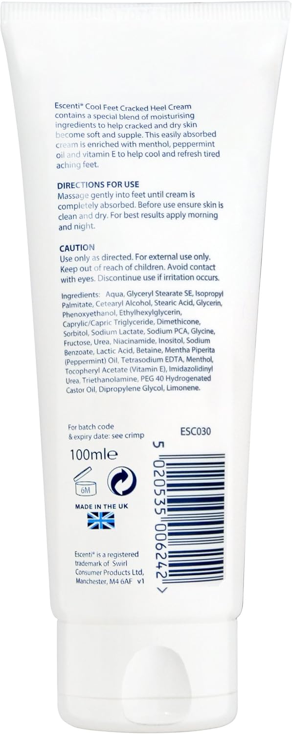 Escenti Cool Feet Cracked Heel Cream For Dry Skin, 100 Ml - Pack Of 2