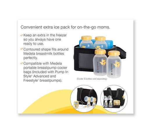 Medela Ice Pack For Breast Milk Storage, Contoured Shape Designed To Fit Breastmilk Bottles, For On The Go Or Traveling Moms