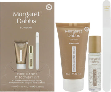 Margaret Dabbs Pure Hands Discovery Gift Set With 45Ml Repairing Hand Cream, 10Ml Cuticle Oil And Small Crystal Nail File