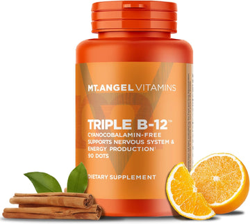 Mt. Angel Vitamins - Triple B-12 Dots, Supports Nervous System & Energy Production (90 Dots)