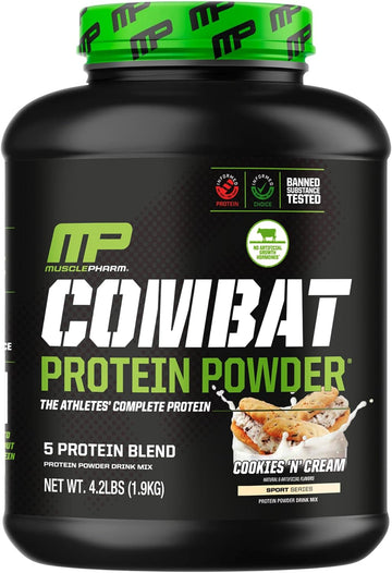 Musclepharm Combat Protein Powder, Cookies N Cream - 4 Lb - Gluten F