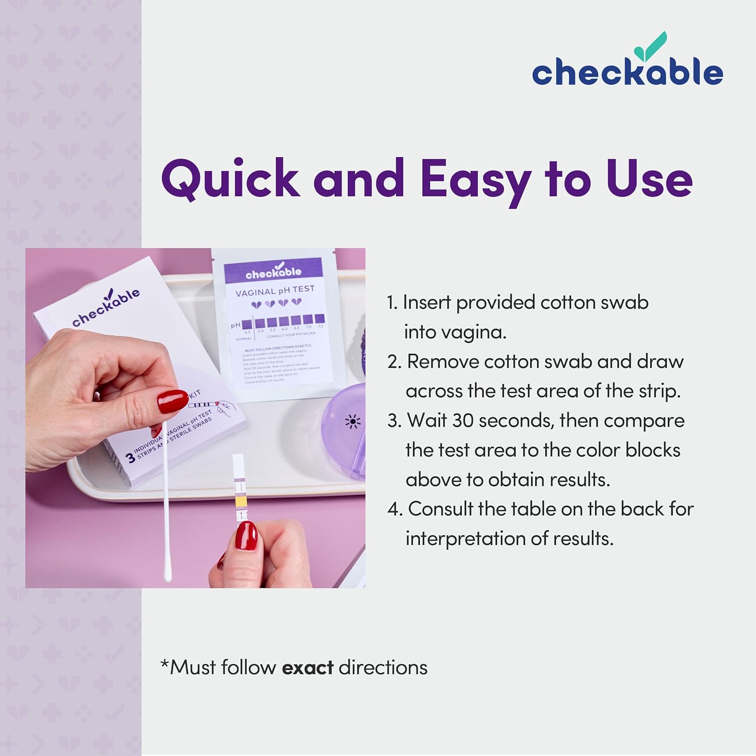 Checkable Vaginal Ph Test Strips, Home Yeast Infection Test Kit For Women, Easy To Use, Fast And Accurate Results For Vaginal Health - 3 Count : Health & Household