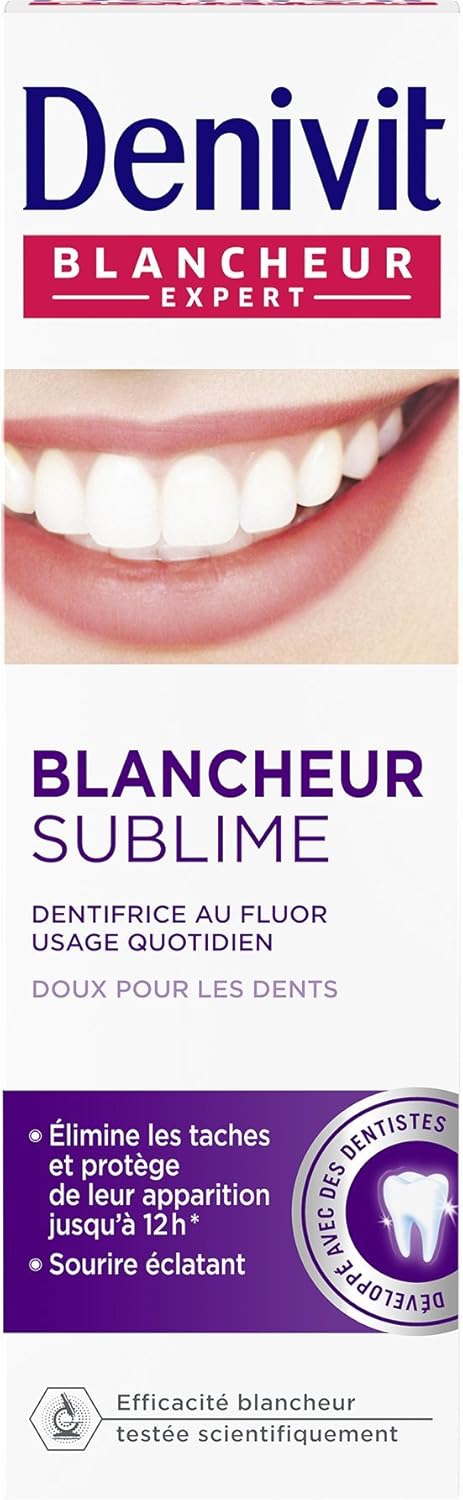 Denivit - Toothpaste - Sublime Whiteness - Effectively Removes Stains - Natural White - Protects Enamel - Protects Tooth Caries, Plaque And Gum Problems - 50Ml Tube