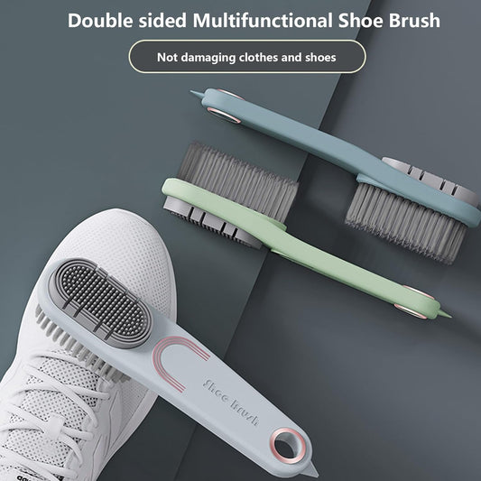 2 Pack Laundry Stain Brush Double-Sided Soft Bristle Cleaning Brush Long Handle Laundry Brush For Stain Removal Clothes Scrub Brush Silicone Soft Brush Household Cleaning Tool