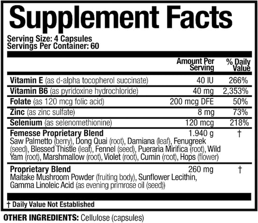 Arthur Andrew Medical, Femesse, Breast And Balance, Beauty And Hormone Support, Vegan, Gluten Free, 240 Capsules (60 Servings)
