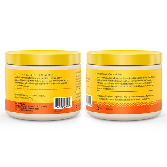 Alaffia, Pure Unrefined Shea Butter, Unscented, 11 Oz