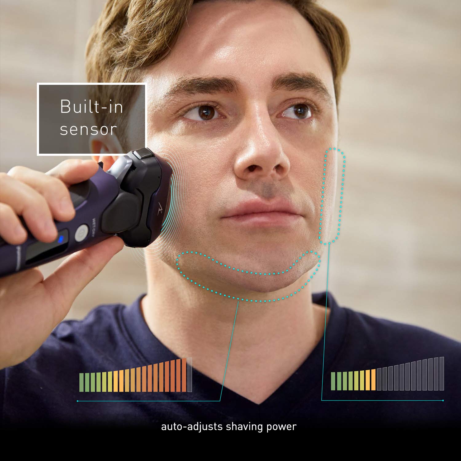 Panasonic ARC3 Electric Razor for Men with Pop-Up Trimmer, Wet Dry 3-Blade Electric Shaver with Intelligent Shave Sensor and 12D Flexible Pivoting Head β ES-LT67-A (Blue) : Beauty & Personal Care