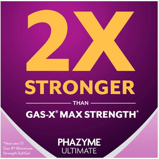 Phazyme Ultimate Gas Bloating Relief Works In Minutes 500 Mg Simethicone Fast Gels, 20 Count