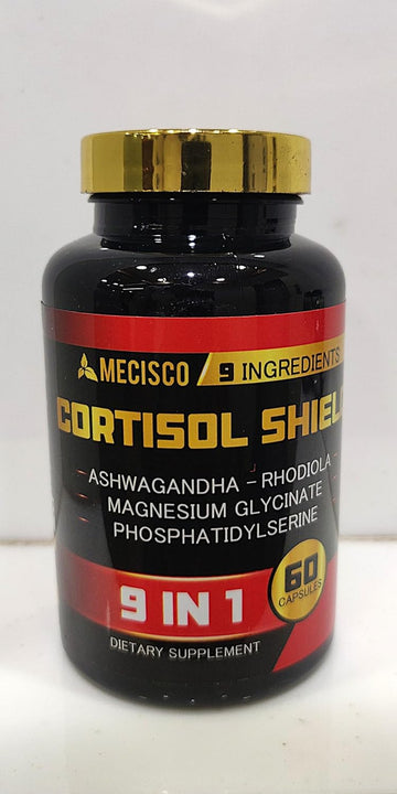 9In1 Cortisol Shield - Ashwagandha & Magnesium Glycinate, Rhodiola, Phosphatidylserine, L-Theanine, Licorice Root, St. John'S Wort, Lions Mane - Mind & Mood, Restful Night Support - 60 Capsules