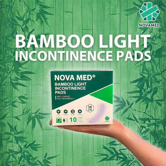Nova Med Bamboo Light Incontinence Pads - Premium Absorbent Inco Pads For Maximum Protection & Hygiene - 10-Pack Long-Lasting Daily Use With 550Ml Absorbency, Ultimate Comfort & Confidence