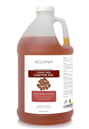 Velona Castor Oil Turkey Red 64 Oz | 100% Pure And Natural Carrier Oil | Cold Pressed | Hair, Body And Skin Care | Use Today - Enjoy Results