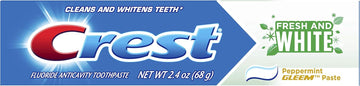 Crest Fresh & White Toothpaste, Peppermint Gleem Paste, 2.4 Oz