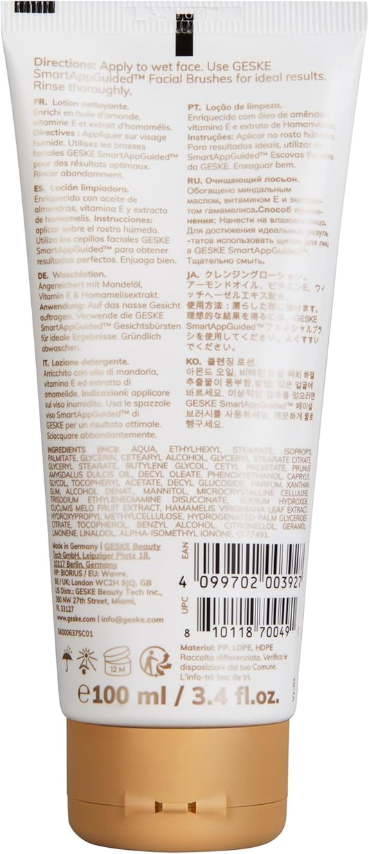 Geske | Cleansing Lotion | Geske Smartappguided⢠Facial Brushes | Almond Oil, Vitamin E & Witch Hazel Extract | For Impure Skin | Daily Wash Gel | All Skin Types | Vegan | Without Animal Testing