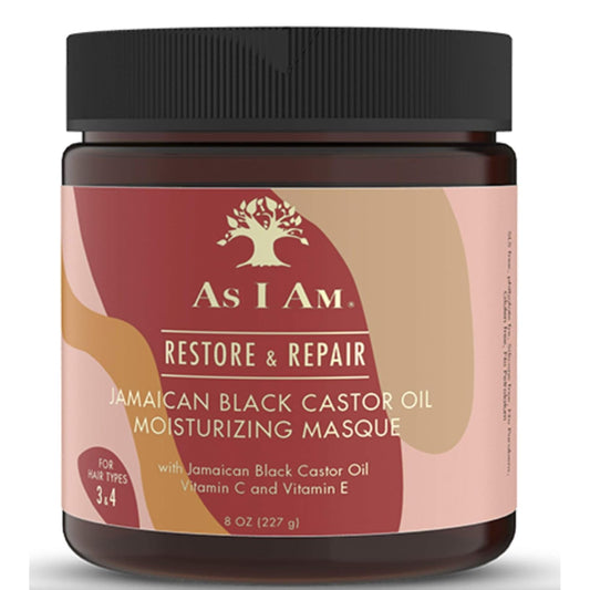As I Am JBCO Masque 8oz - Deep Conditioning & Hydration - Repairs, Restores Scalp Health - Vegan & Cruelty Free - Enriched with Nano Jamaican Black Castor Oil, Vitamins C & E : Beauty & Personal Care