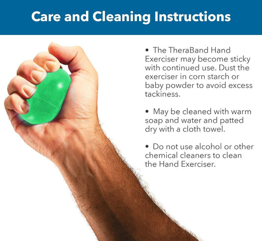 Theraband Hand Exerciser, Ball For Hand, Wrist, Finger, Forearm, Grip Strengthening & Therapy, Squeeze Ball To Increase Hand Flexibility & Relieve Joint Pain, Green, Medium