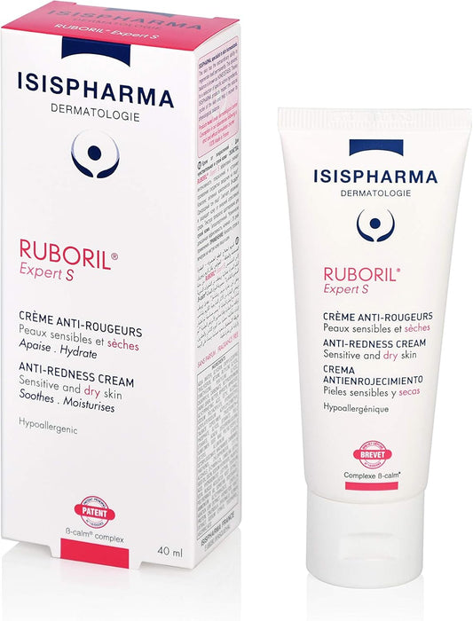 Isispharma Ruboril Expert S Soothing Anti-Redness Face Cream-Gel 40 Ml - With Shea Butter, Camelina Oil - Skincare For Dry And Sensitive Skin - Unscented - Made In France