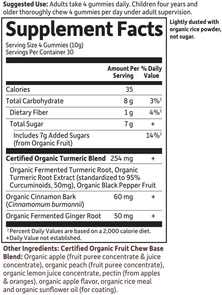 Garden Of Life Organics Turmeric Inflammatory Response Gummy - 120 Real Fruit Gummies For Kids & Adults, 50Mg Curcumin (95% Curcuminoids), No Added Sugar, Organic, Non-Gmo, Vegan & Gluten Free