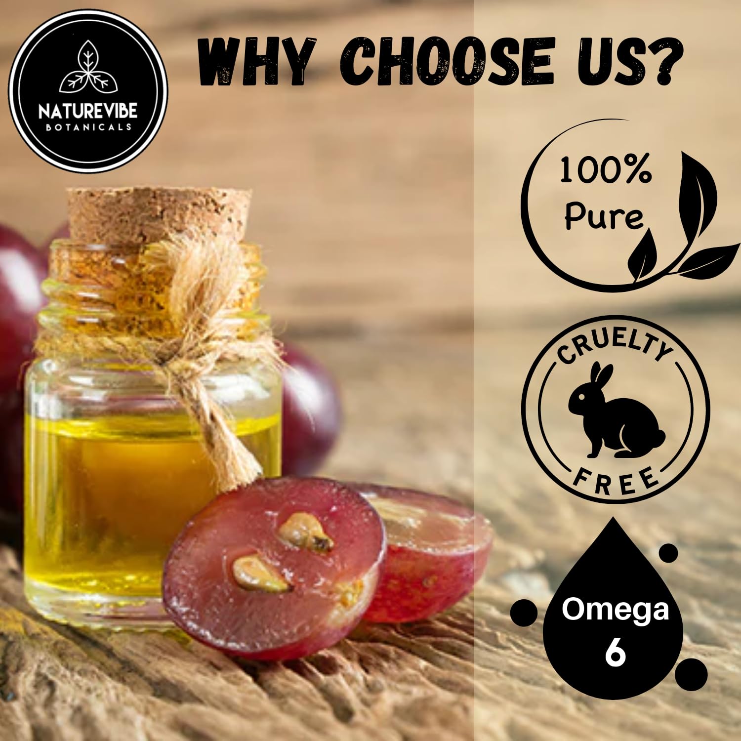 Naturevibe Botanicals Grapeseed Oil 32 Ounces Cold Pressed 100% Pure & Natural | Hydrating Oil for Hair, Nail & Skin | Non-Greasy Face and Body Moisturiser (946 ml) : Health & Household