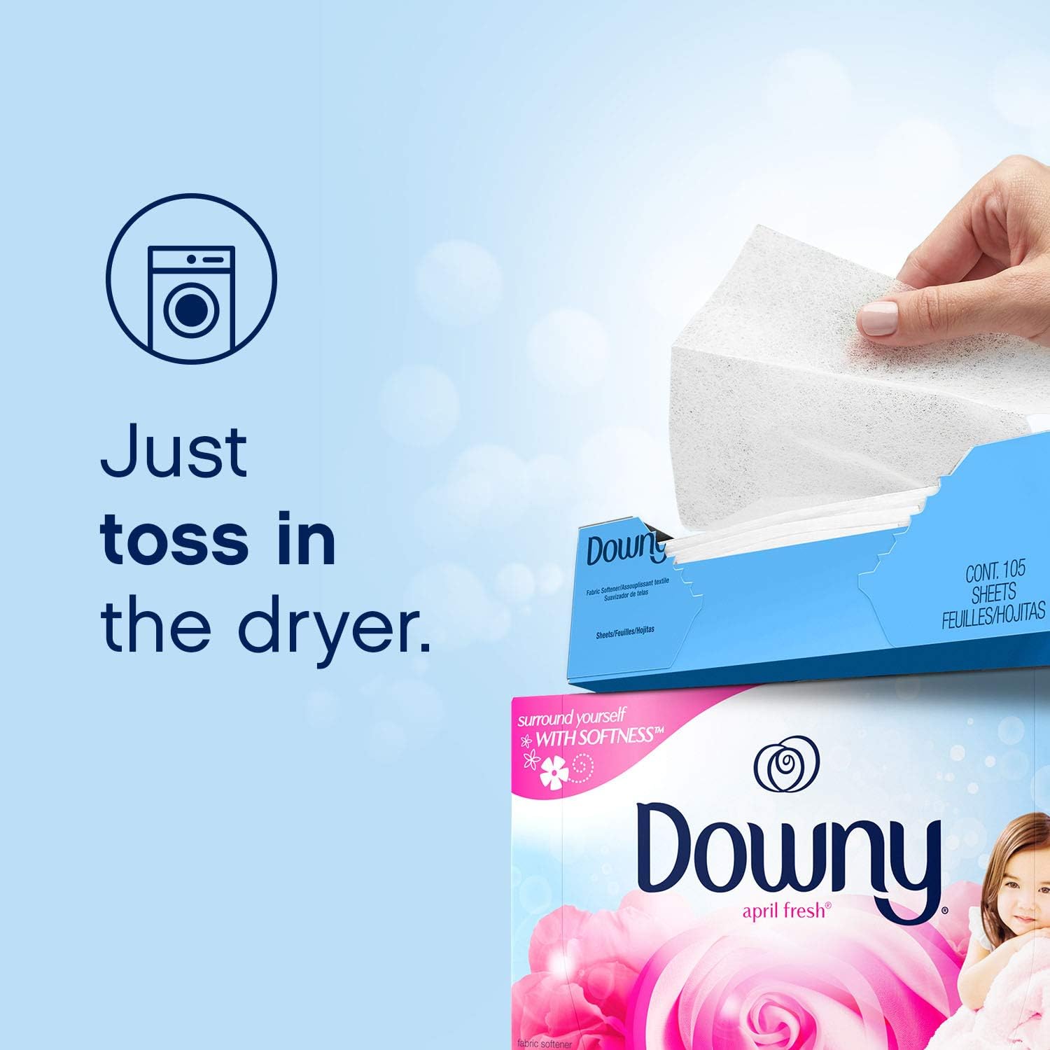Downy Dryer Sheets Laundry Fabric Softener, April Fresh, 240 Count
