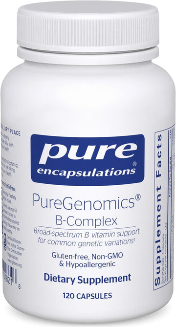 Pure Encapsulations Puregenomics B-Complex - Broad Spectrum B Vitamin Support For Genetic Expression, Cellular Function, Hormone Production & Energy Metabolism* - With Vitamin B12 & B6-120 Capsules