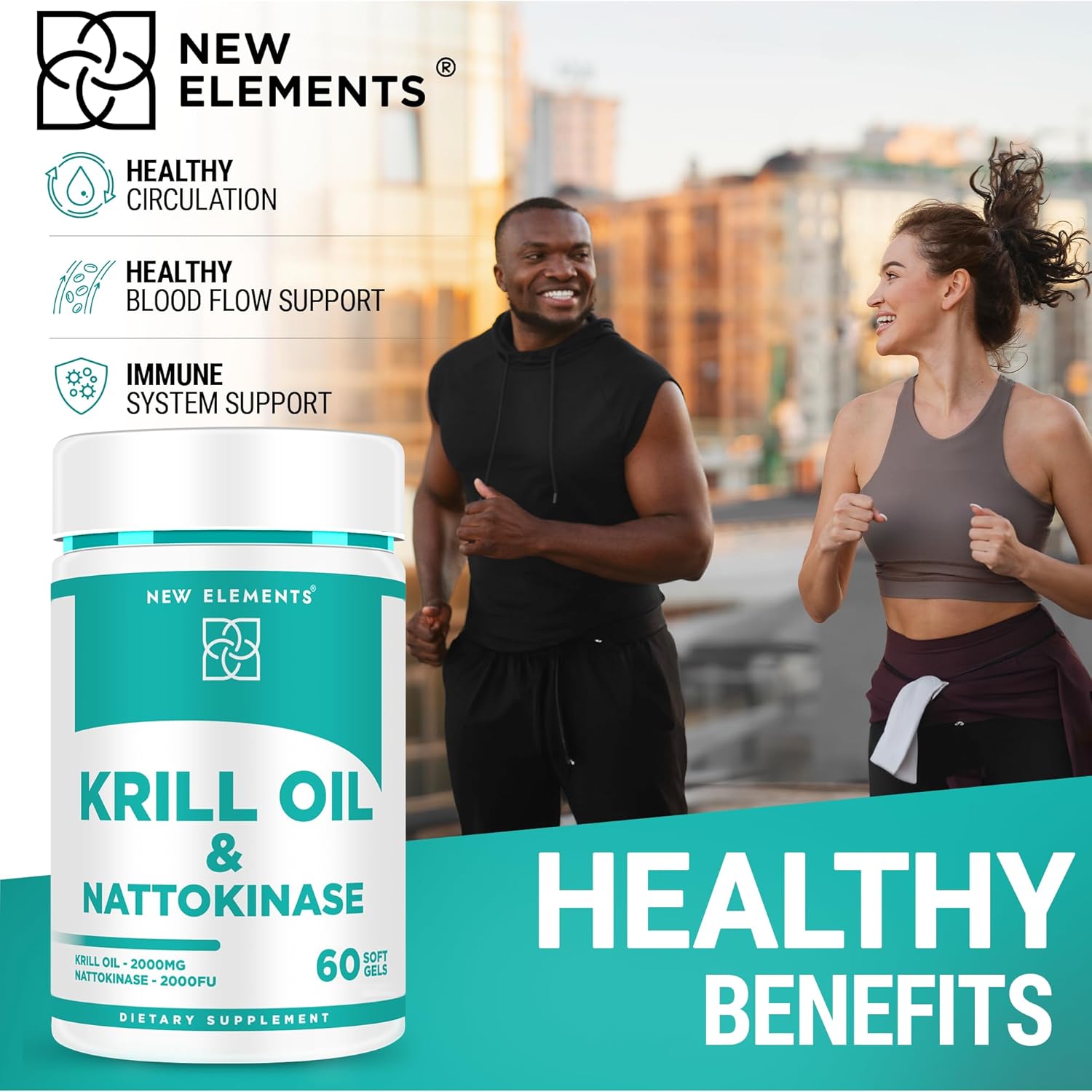 Nattokinase Supplement 4000 Fu Organic With Antarctic Krill Oil Omega 3 Softgels 2000Mg | Dha | Epa | Nattokinase Derived From Japanese Natto | Cardiovascular & Heart Health Support | 60 Softgels : Health & Household