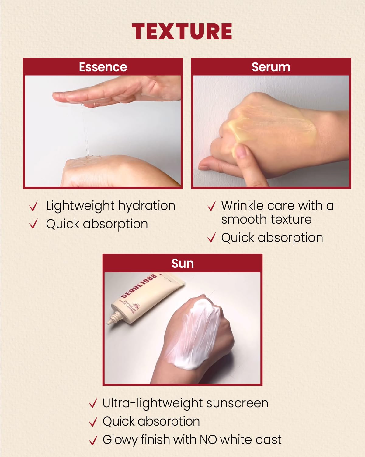 Ksecret Seoul 1988 Essence 100Ml/3.38Fl.Oz, Serum 30Ml/1.01Fl.Oz & Sunscreen 50Ml/169.Fl.Oz