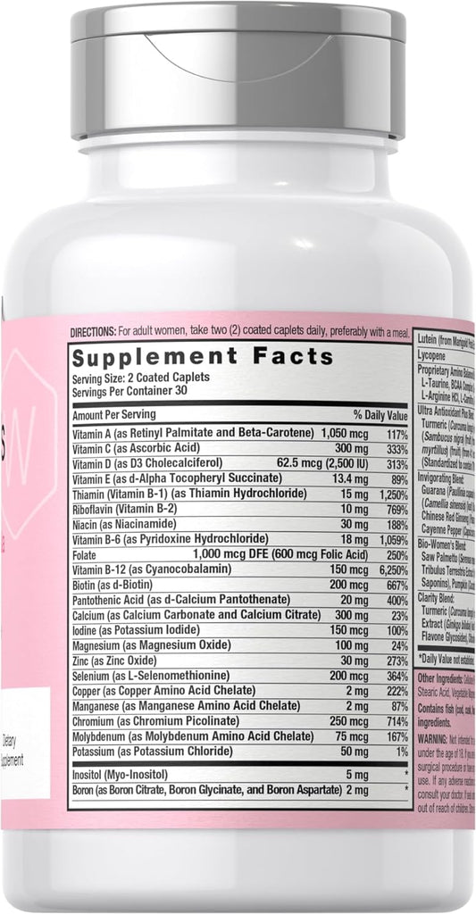 Women'S Multivitamin | 60 Coated Caplets | Advanced Formula Daily Multivitamin | Non-Gmo & Gluten Free Supplement | By Horbaach