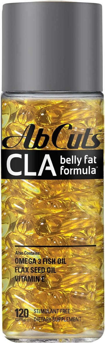 Abcuts Cla Belly Fat Formula - 120 Easy-To-Swallow Softgels - Omega 3 Fish Oil, Flaxseed Oil And Vitamin E - Helps Increase Antioxidant Supply And Healthy Body Composition