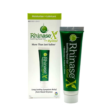Rhinase X Nasal Gel | Less Sneezing, Itchiness, Nasal Drip And Congestion | Mores Than Just Saline | Now With Xylitol | Long Lasting Symptom Relief From Nasal Dryness | (1 Oz.)