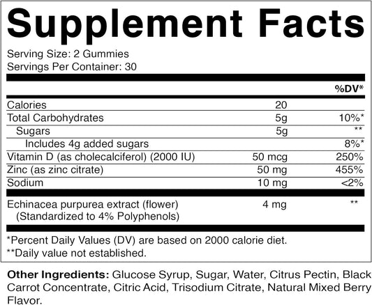 2 Pack - Vitamatic Zinc 50Mg Gummies - 60 Vegan Gummies - Gluten Free - Healthy Immune Support For Adults, Men, Women
