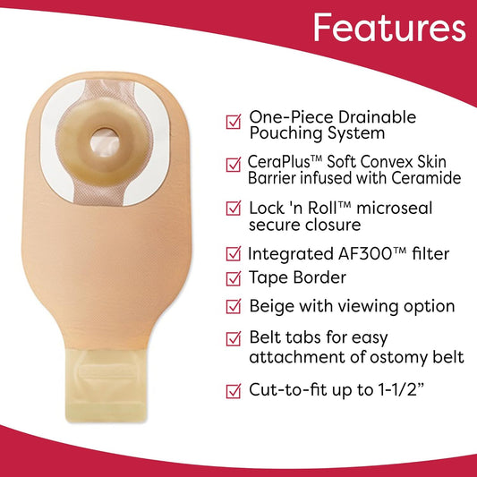 Hollister 8958 Filtered Ostomy Pouch One-Piece System 12 Inch Length - Box Of 5