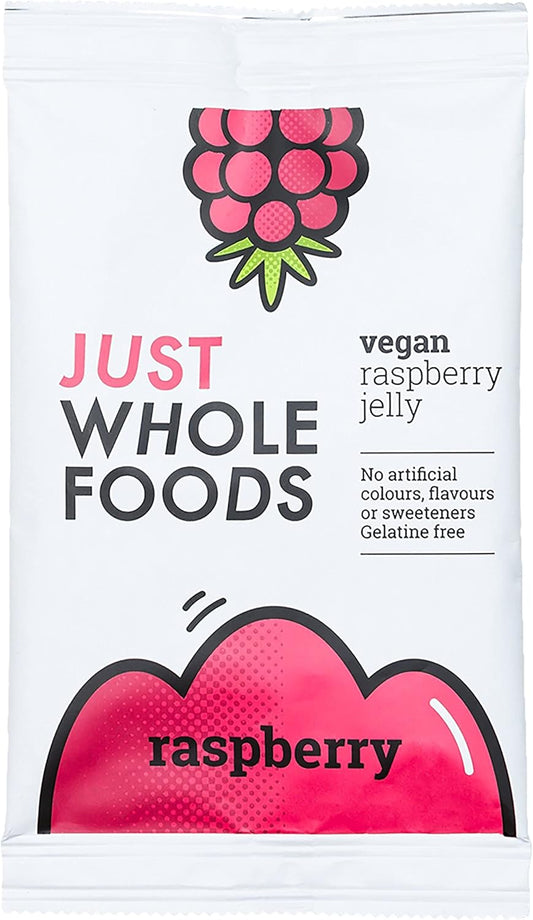 3 X Just Wholefoods Organic Raspberry Real Fruit Flavoured Jelly Crystals 85