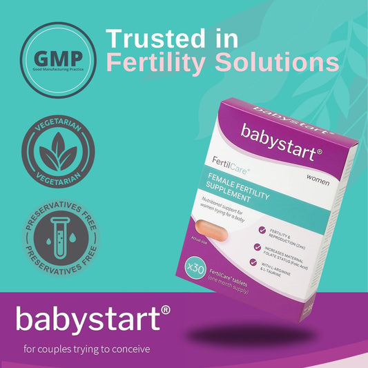 Babystart Fertility Supplements For Women - Fertilcare 30 Tablets, 1 Month Supply, Prenatal Vitamins And Minerals Including Folic Acid, Vitamins B, C, D, E For Conception And Nutritional Support