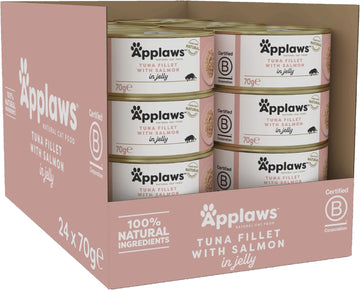 Applaws Natural Wet Cat Food, Tuna With Salmon In Jelly 70G Tin (Pack Of 24)1049Ce-A