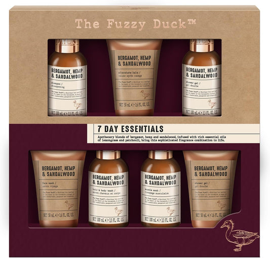 Baylis & Harding The Fuzzy Duck Bergamot, Hemp & Sandalwood Men'S 7 Day Essentials Gift Set - Vegan Friendly