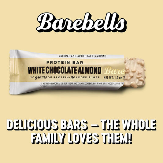 Barebells Protein Bars White Chocolate Almond - 12 Count, 1.9Oz Snacks With 20G Of High Bar 1G Total Sugars On The Go Snack & Breakfast