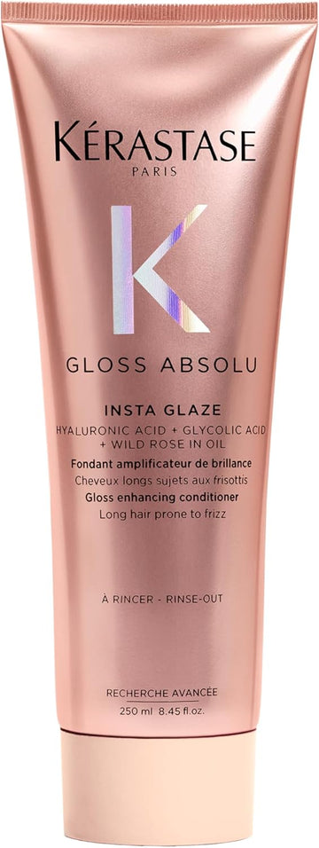 Kérastase Gloss Absolu Conditioner For All Hair Types, With Glycolic Acid, Hyaluronic Acid & Wild Rose 250Ml