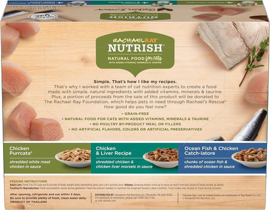 Rachael Ray Nutrish Natural Wet Cat Food With Added Vitamins, Minerals & Taurine, Chicken Lovers Variety Pack, 2.8 Ounce Cup (Pack Of 12), Grain Free