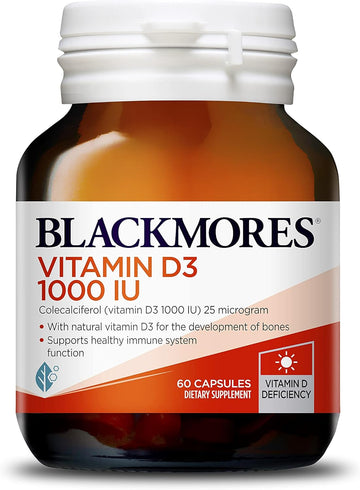 Blackmores Vitamin D3 1000Iu 60 Capsules, High Strength Vitamin D, Made In Australia