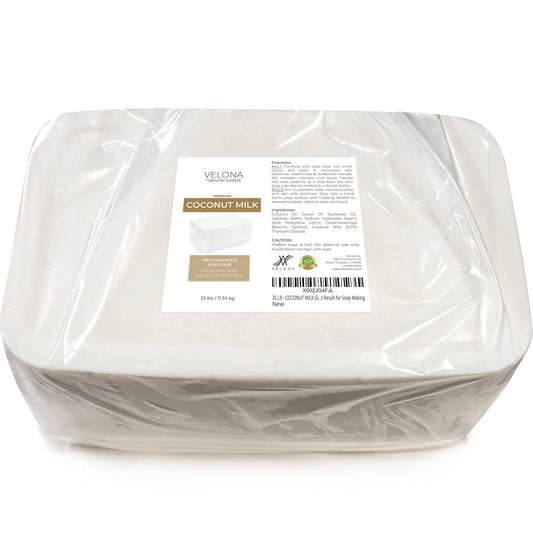 Velona 25 Lb - Coconut Milk Glycerin Soap Base Bulk Sls/Sles Free | Melt And Pour | Natural Bar For The Best Result For Soap Making