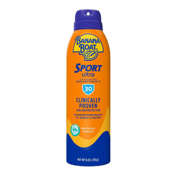 Banana Boat Sport Ultra Spf 30 Sunscreen Spray, 6Oz | Banana Boat Sunscreen Spray Spf 30, Oxybenzone Free Sunscreen, Clear Sunscreen Sunblock, Spray On Sunscreen, Water Resistant Sunscreen, 6Oz