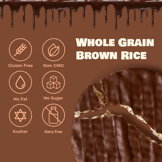 Liebers Thin Chocolate Rice Cakes, Kosher Certified Dairy And Dairy Free Options, Gluten Free Snack (Brittle Topped Dark Chocolate)