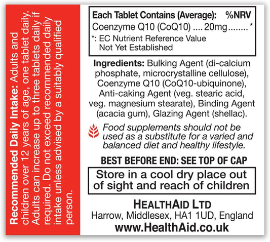 Healthaid Coq-10 20Mg - Pr - 30 Tablets