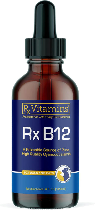 Rx Vitamins Rx B12 For Dogs & Cats - Vitamin B12 Liquid Supplement For Pets - Dog Vitamins For Small & Large Breed - Cat Health Supplies - 4 Oz