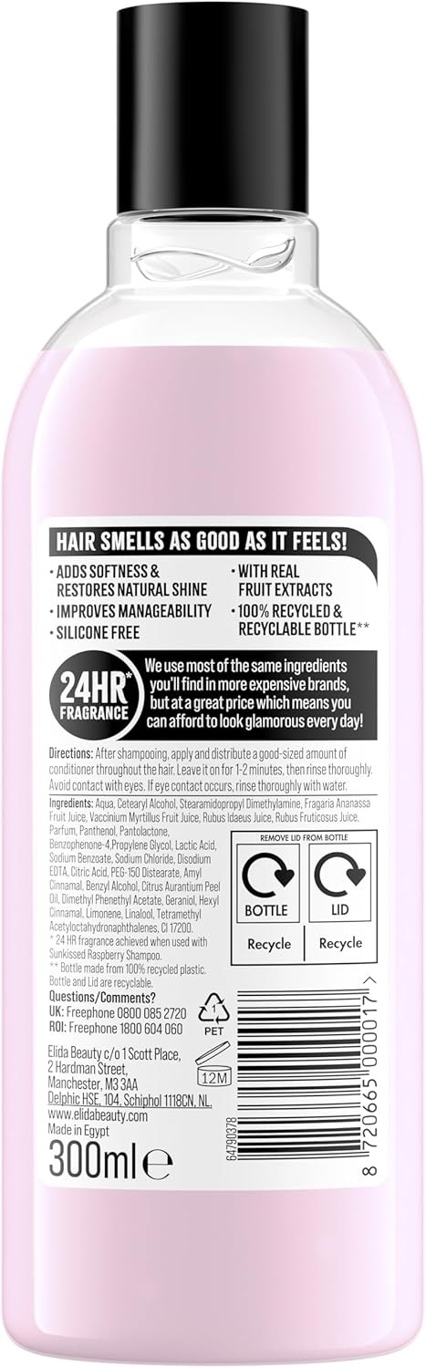 Alberto Balsam Sunkissed Raspberry Conditioner, 300Ml - 24Hr Fragrance - Pro-Vitamin B5 - Silicone Free
